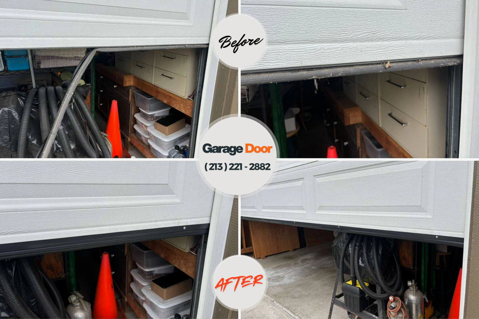 Before and after: garage door repair Eden Prairie, MN
